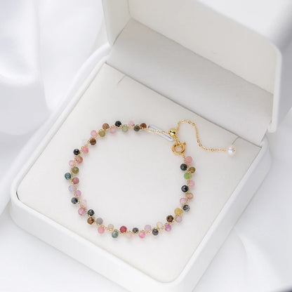 3mm Natural Stone Handmade Adjustable Bracelet for Women