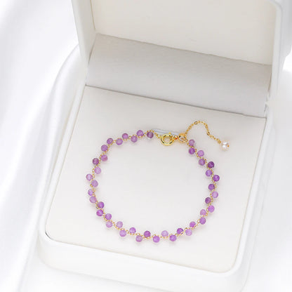 3mm Natural Stone Handmade Adjustable Bracelet for Women
