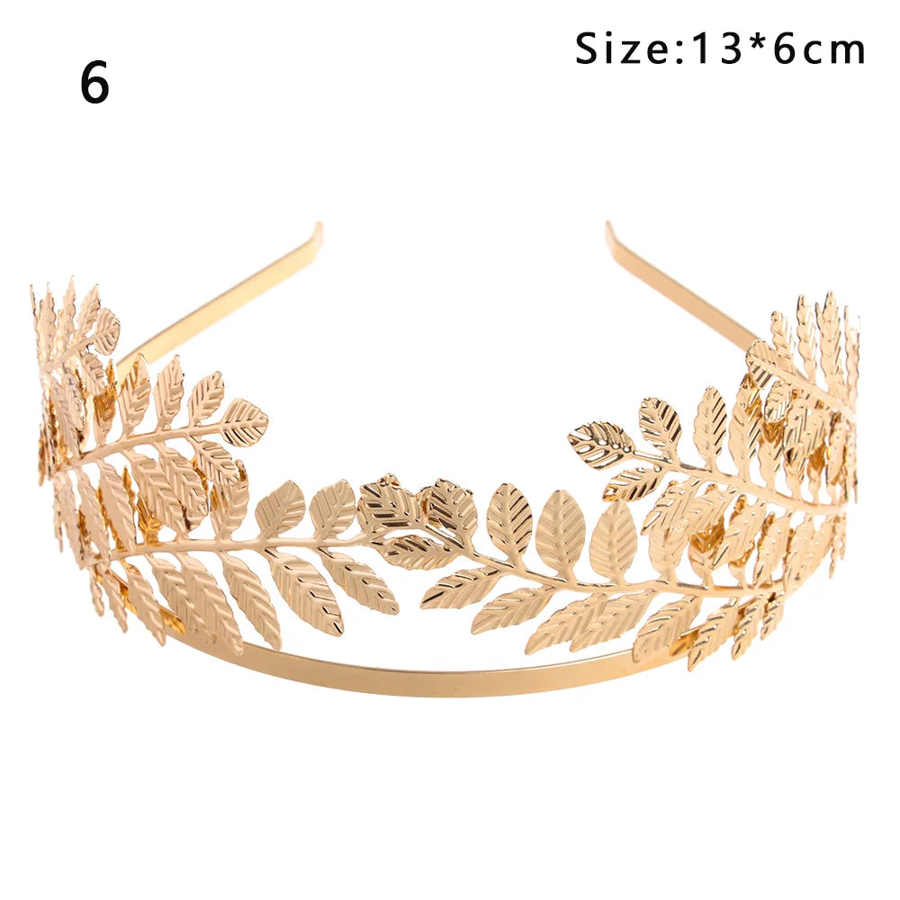 Gold Leaf Bridal Headband Tiara Crown