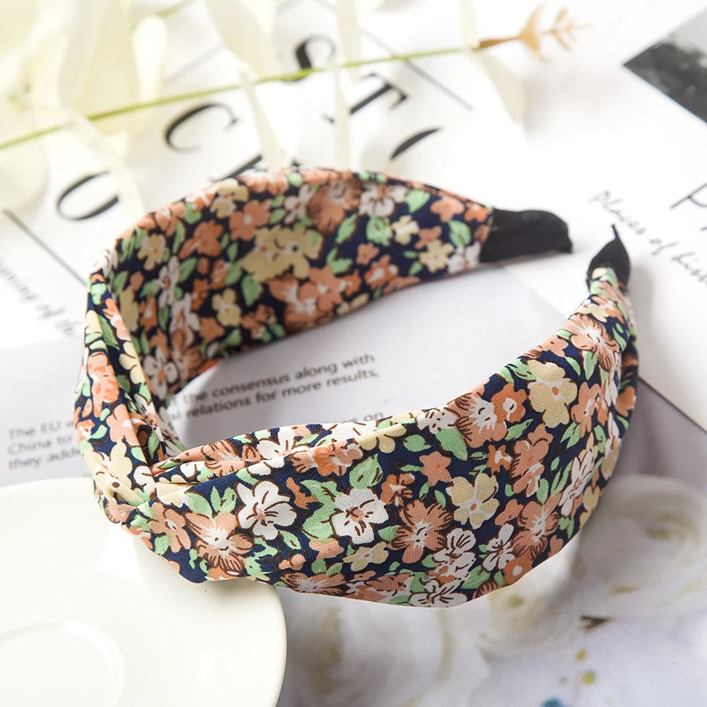 Wide Cross Leopard Print Headband – Elastic Bow Hair Hoop for Women & Girls