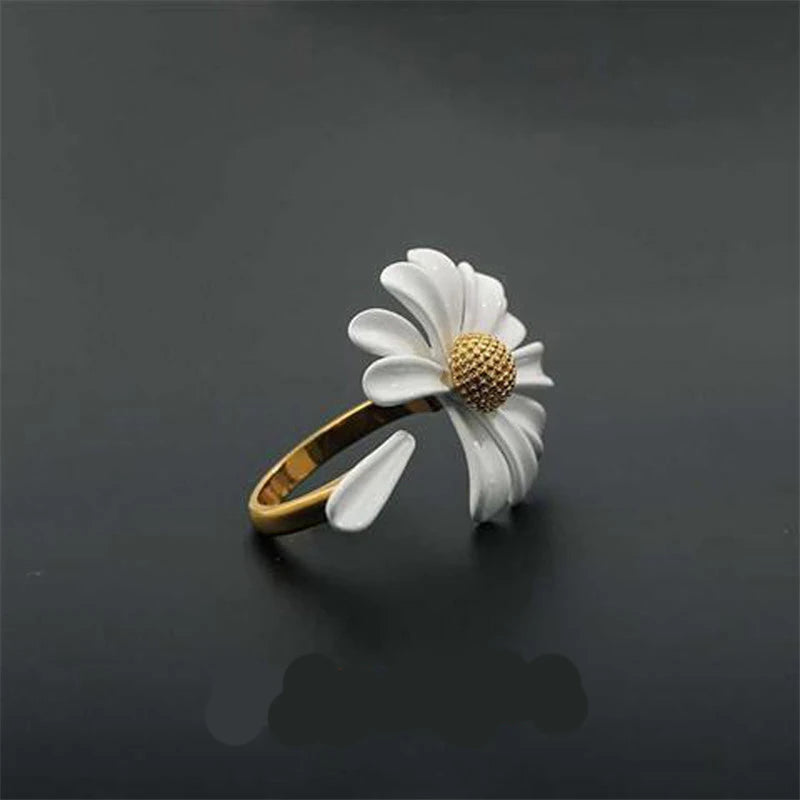 Korean Daisy Flower Adjustable Ring
