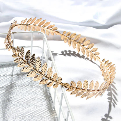 Gold Leaf Bridal Headband Tiara Crown