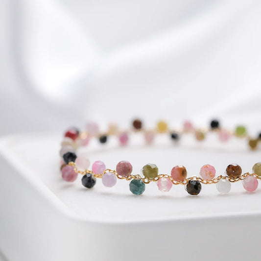3mm Natural Stone Handmade Adjustable Bracelet for Women