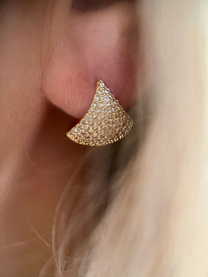 Cubic Zirconia Curved Hoops