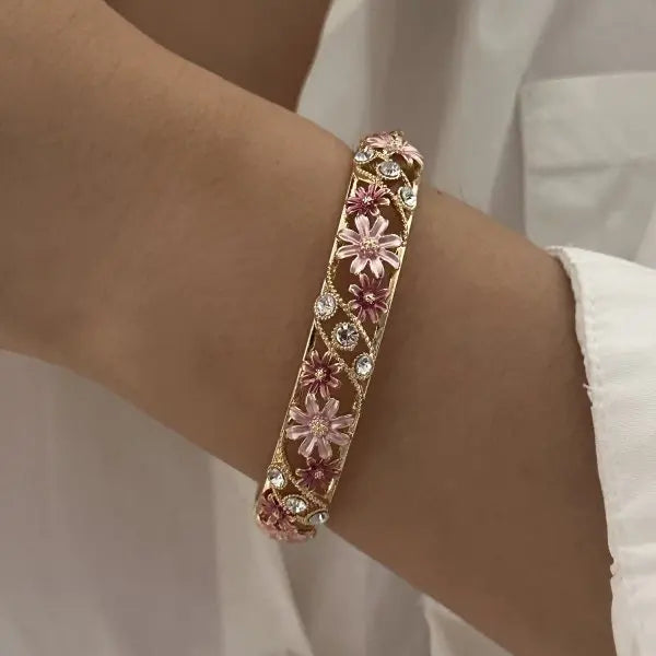 Tulip Flower Bracelet for Women – Copper & Zircon
