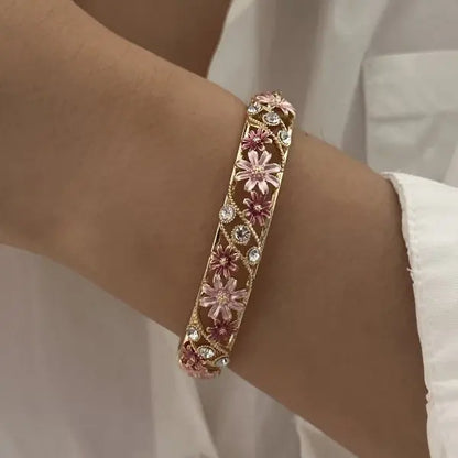 Tulip Flower Bracelet for Women – Copper & Zircon