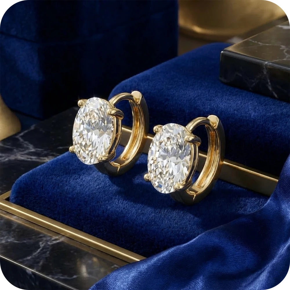 18K Gold Plated Zirconia Huggie Hoop Earrings – 12.4mm