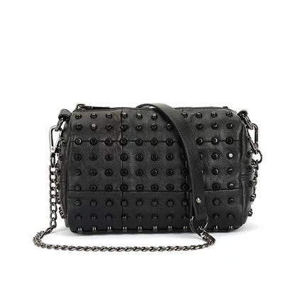 Soft PU Leather Vintage Pillow Crossbody Bag for Women – Black