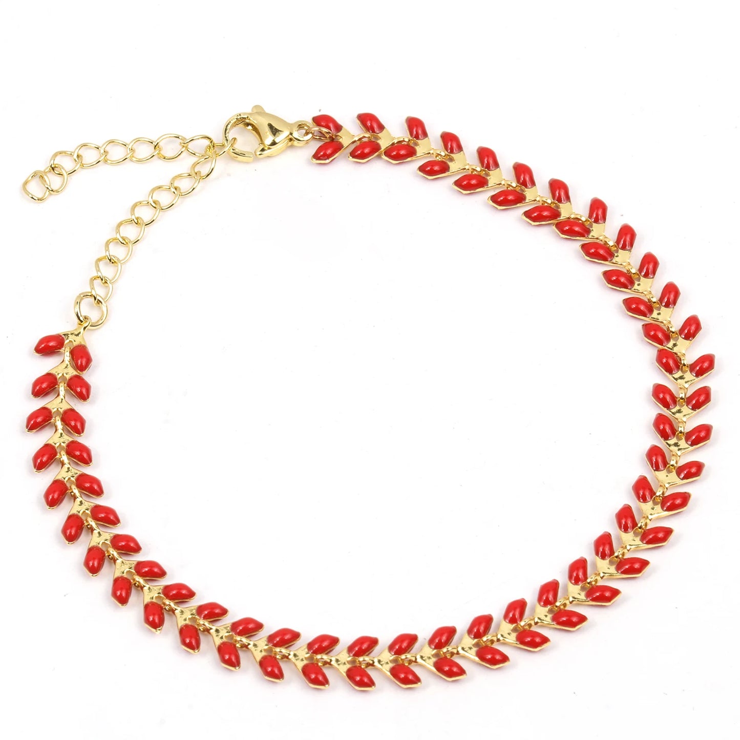 Fashion Stainless Steel Beaded Charm Bracelet – Blue & Red