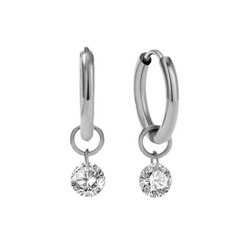 Waterproof 14K Gold Plated Zircon Drop Earrings