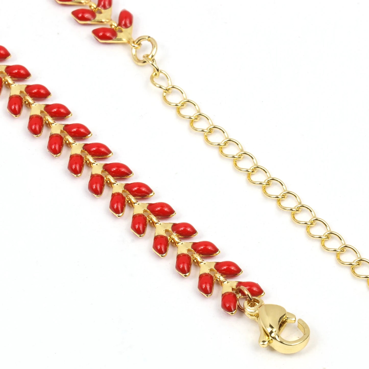 Fashion Stainless Steel Beaded Charm Bracelet – Blue & Red