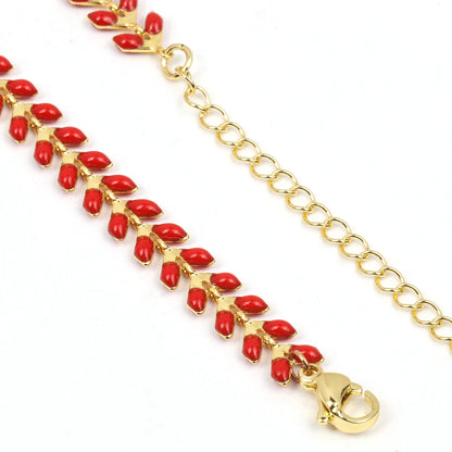 Fashion Stainless Steel Beaded Charm Bracelet – Blue & Red