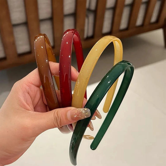 Plastic Translucent Toothed Headband – Non-Slip Candy Color Hair Hoop for Women & Girls