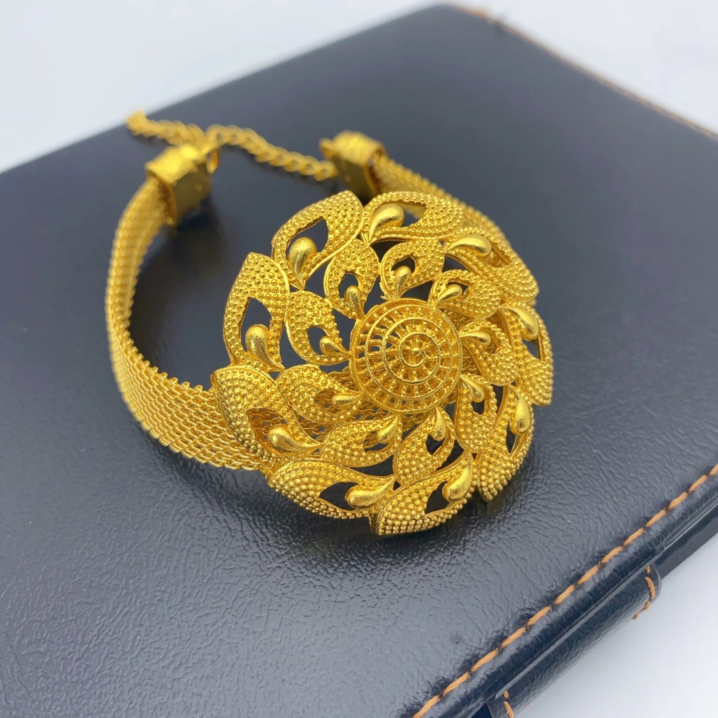 Jewelry Set For Women Indian African Dubai Flower Necklace Earring Nigerian 24K Gold Plated by edenista