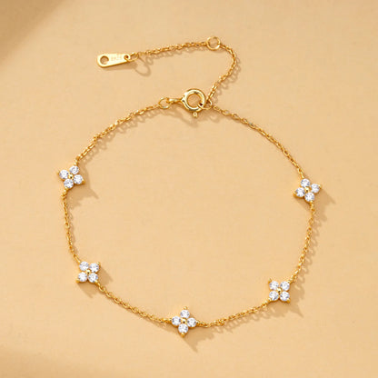 Three-Layer Geometric Bead Bracelet – 925 Sterling Silver