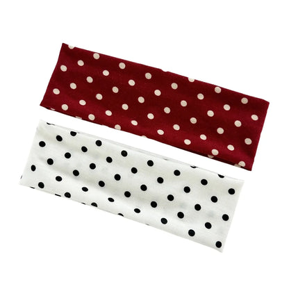 Polka Dot Elastic Sports Headband – Sweat-Absorbent Yoga & Fitness Hairband for Women