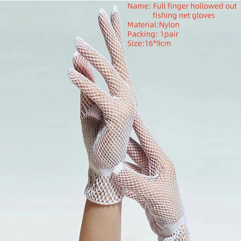 Mesh Lace Bridal Gloves Short Wrist Length