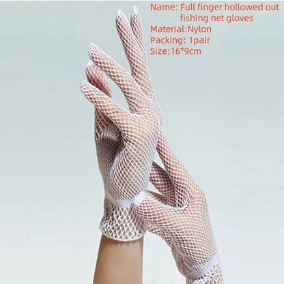 Mesh Lace Bridal Gloves Short Wrist Length