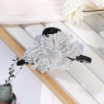 Flower Rhinestone Hair Claw Clips – Fashion Hairgrip Barrettes for Women & Girls