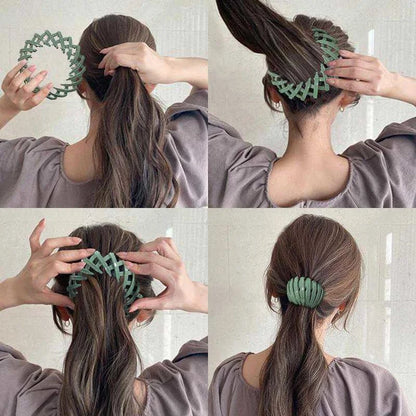Acrylic Bun Hair Claw Clip – Bird Nest Expanding Style