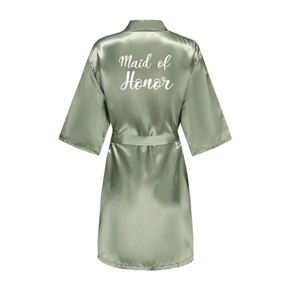 Bride & Bridesmaid Short Satin Robe