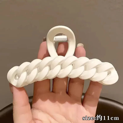 Korean Matte Acrylic Hair Claw Clamp – Geometric Cross Crab Clip Barrettes for Women