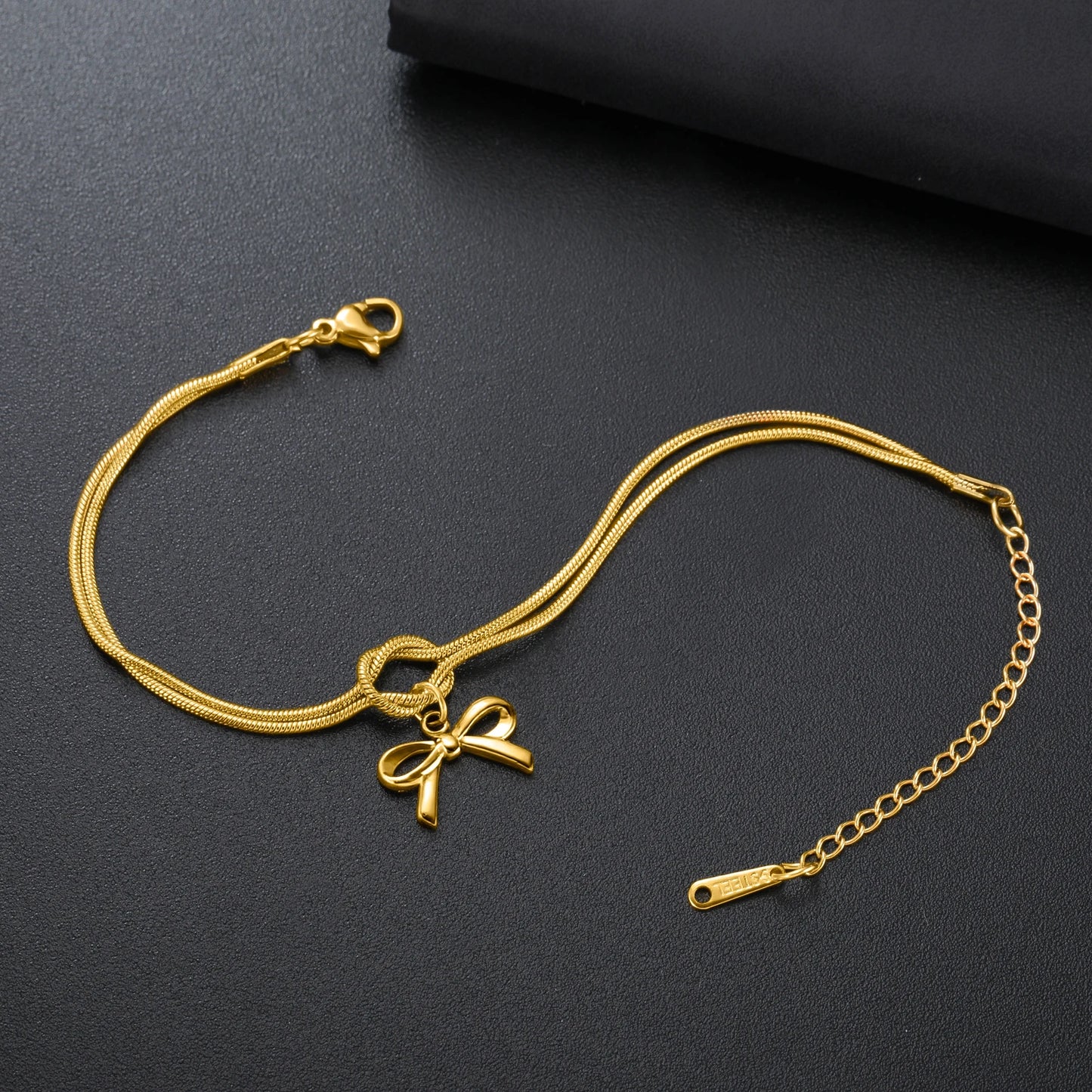 Gold Color Bowknot Love Knot Chain Bracelet Stainless Steel Trendy Bracelets by edenista