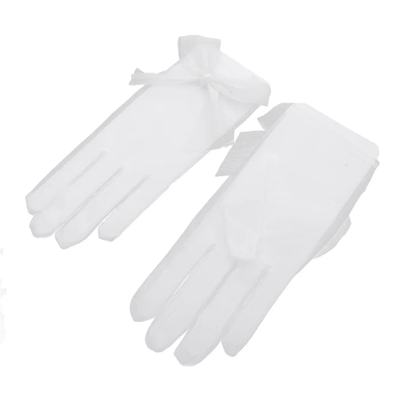 Mesh Lace Bridal Gloves Short Wrist Length