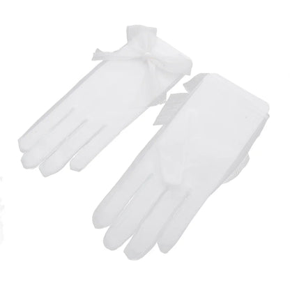 Mesh Lace Bridal Gloves Short Wrist Length