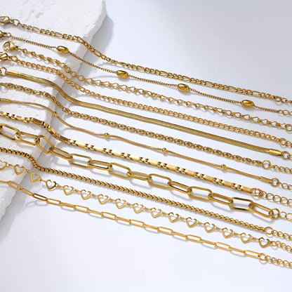 12-Piece Stainless Steel Bracelet Set for Women