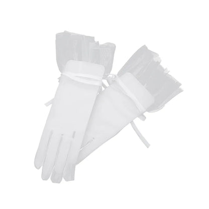 Mesh Lace Bridal Gloves Short Wrist Length