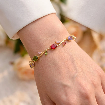 Tulip Flower Bracelet for Women – Copper & Zircon