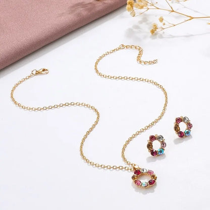 3pcs Gold Necklace Earrings Set Ladies Celebrity Simple Fashion Style by edenista