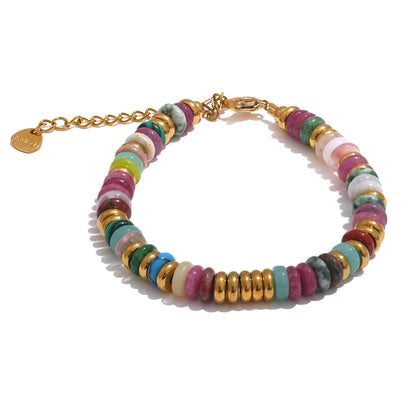 Colourful Natural Stone Beads Handmade Bracelet Bangle