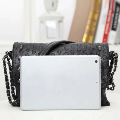 PU Leather Flap Shoulder Bag for Women – Gothic Chain