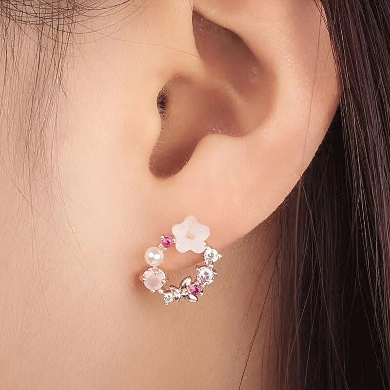 4 Pieces Rose Gold-color Lady Flower Fashion Accessories by edenista