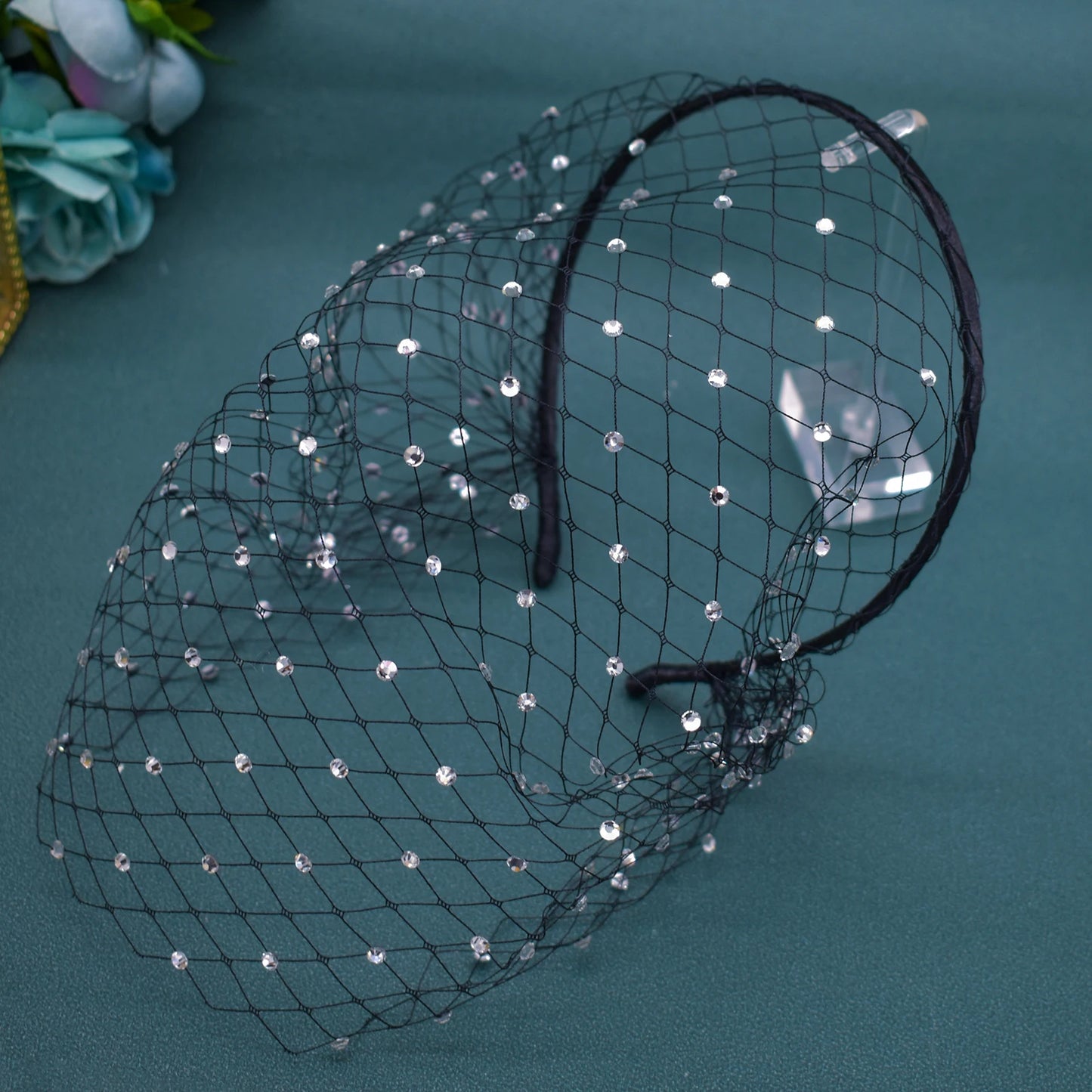 Pearl Beads Bridal Birdcage Veil