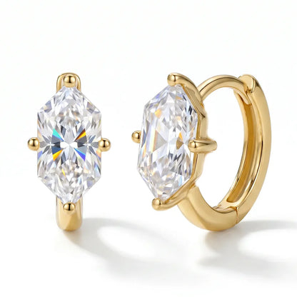 18K Gold Plated Zirconia Huggie Hoop Earrings – 12.4mm
