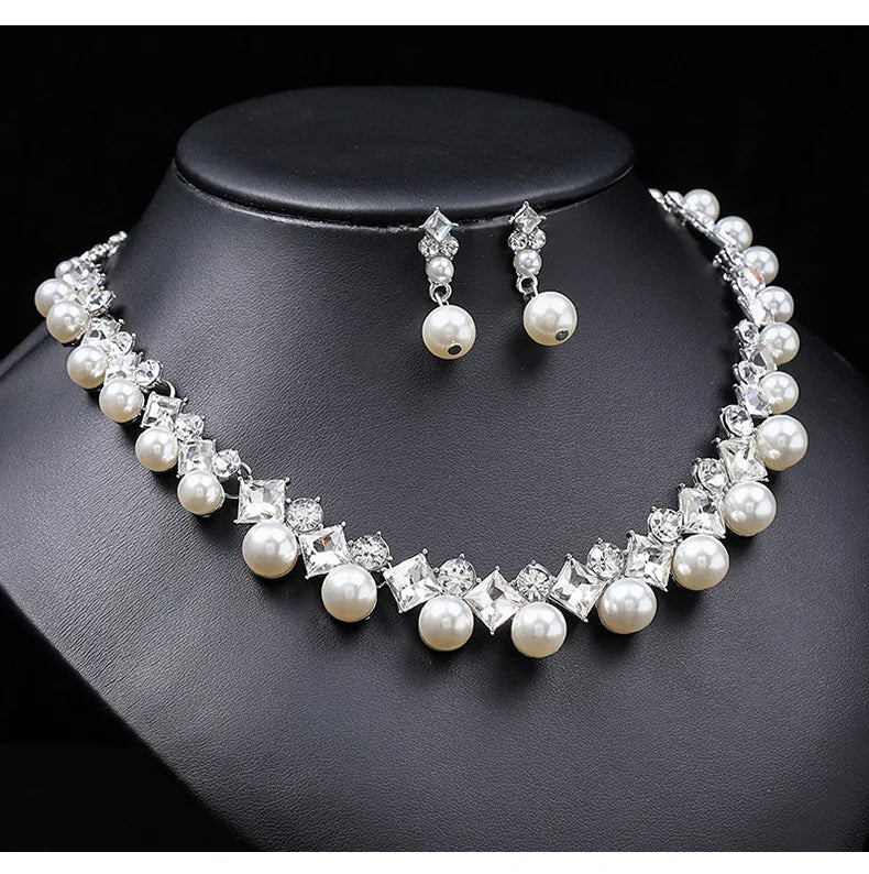 New pearl gemstone jewelry woman necklace set for women by edenista