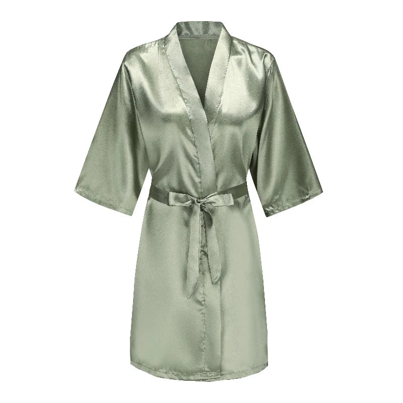Bride & Bridesmaid Short Satin Robe