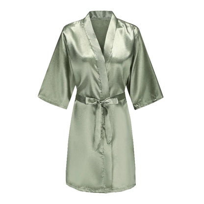 Bride & Bridesmaid Short Satin Robe