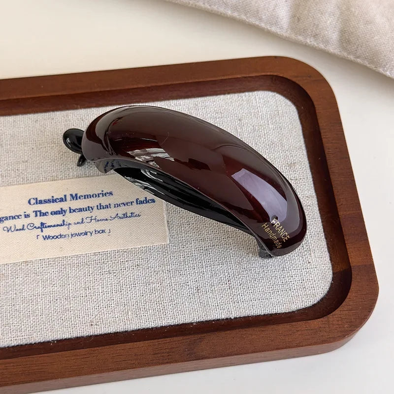 Retro acetate high ponytail buckle clip by Edenista in burgundy