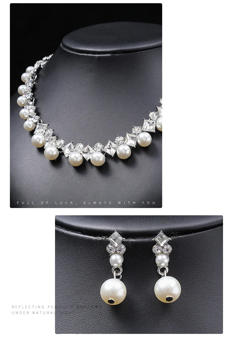 New pearl gemstone jewelry woman necklace set for women by edenista