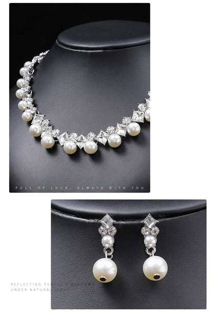 New pearl gemstone jewelry woman necklace set for women by edenista