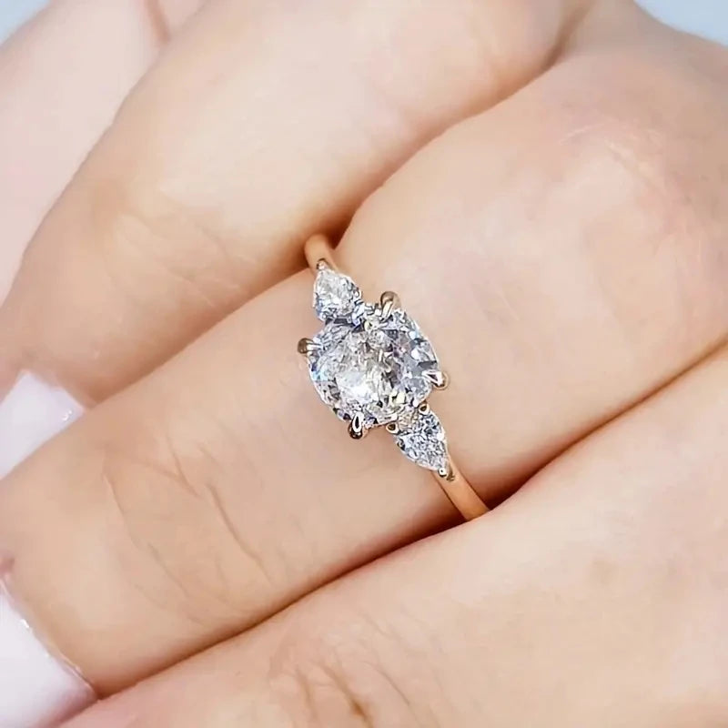 Huitan Cushion CZ Ring for Women