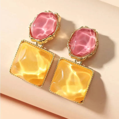 Colourful Crystal Stone Dangle Drop Earrings for Women