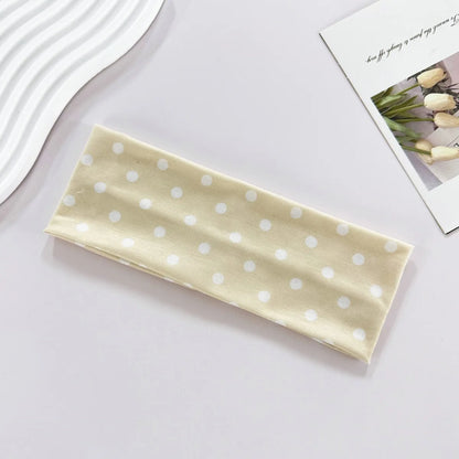 Polka Dot Elastic Sports Headband – Sweat-Absorbent Yoga & Fitness Hairband for Women