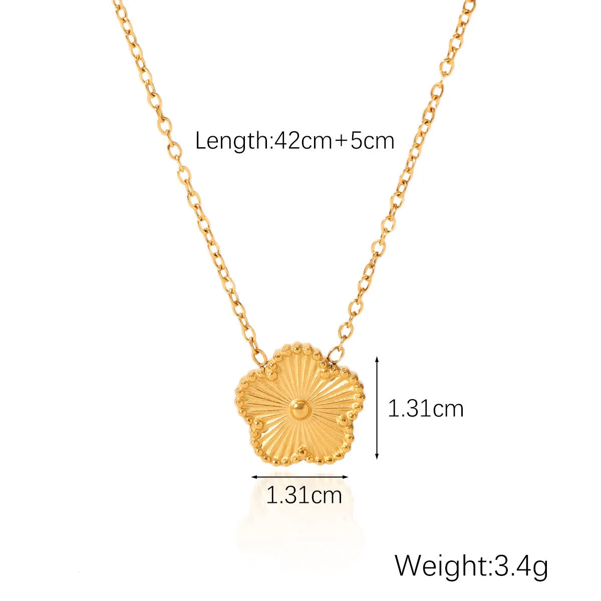 Clover Flower Charm Necklace & Bracelet Set – Gold