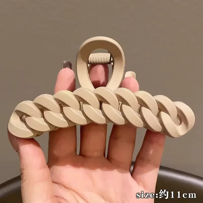 Korean Matte Acrylic Hair Claw Clamp – Geometric Cross Crab Clip Barrettes for Women