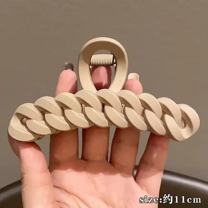 Korean Matte Acrylic Hair Claw Clamp – Geometric Cross Crab Clip Barrettes for Women